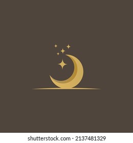 Islamic greetings ramadan kareem background design with crescent moon