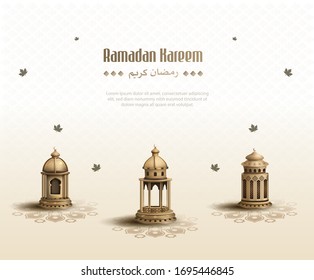 saludos islámicos carteles ramadan careem plantilla de diseño con hermosos faroles dorados