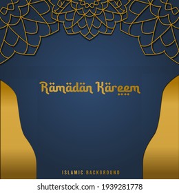 islamic greetings ramadan kareem card design background with mandala art. Vector Illustration