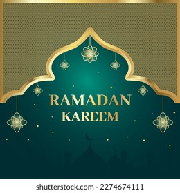islamic greetings ramadan kareem card design
