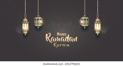 islamic greetings ramadan kareem card design