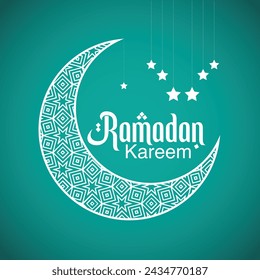 Islamic greetings Ramadan Kareem card design background with star 
