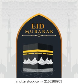 Islamic hajj pilgrimage illustration for hajj and eid al Adha