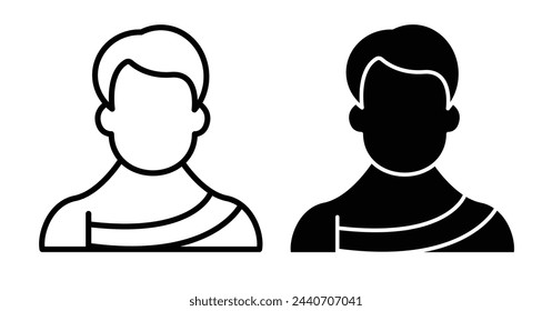 Islamic Hajj Pilgrimage People Icons. Depictions of Holy Journey and Worship