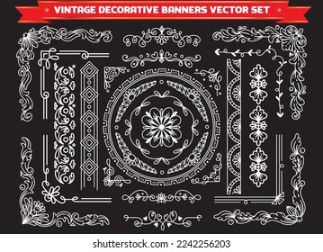Islamic hand drawn greek border set