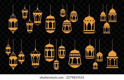 Islamic Hanging Lantern Decoration Vector Collection