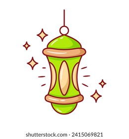 islamic hanging lantern doodle Cartoon element design