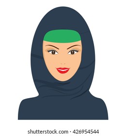 Islamic Happy Woman Avatar Headgear Hijab Stock Vector (Royalty Free ...