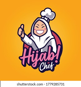 Islamic Hijab Chef Mascot Logo