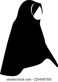 Islamischer Hijab-Vektor für Logo oder Vektorgrafik auf Schwarz. Cute hijab