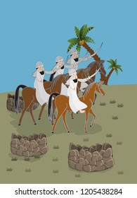 Islamic historical drawings set for children.