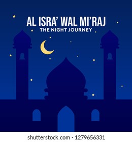 Islamic Holidays Al Isra' Wal Mi'raj Illustration Background Poster Design