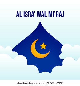 Islamic Holidays Al Isra' Wal Mi'raj Illustration Background Poster Design