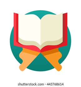 Islamic Holy Book Quran single isolated modern vector flat design icon
