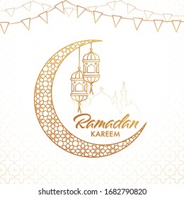 Islamic Holy Month of Ramadan Kareem or Ramazan Kareem Concept.