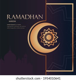 The Islamic holy month of Ramadhan, Ramadan Kareem. Luxury illustration vector graphic perfect for concept of presentation, banner, cover and promotion celebration