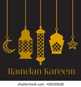 Islamic Holy Nights, Theme Design background, Ramadan lantern, saint fest, arabian and turk religion culture set vector