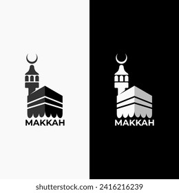 Islamic holy place icon, Mecca logo with a simple