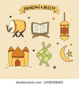 Islamic Holy Ramadan Day. Vector ramadan day design asset illustration.