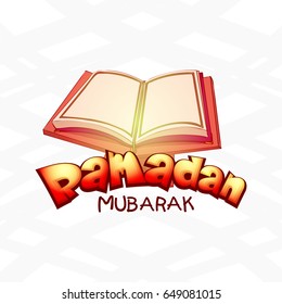 Islamic Holy Religious Book Quran for Muslim Community Month of Fasting and Prayers, Ramadan Mubarak celebration.