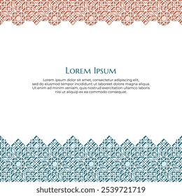 Islamic Horizontal Stroke Ornament Design with Silhouette