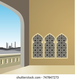 Islamic house overlooking the mosque