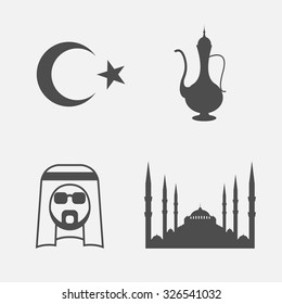 Islamic Icon. Arabic icons