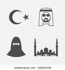 Islamic Icon. Arabic icons