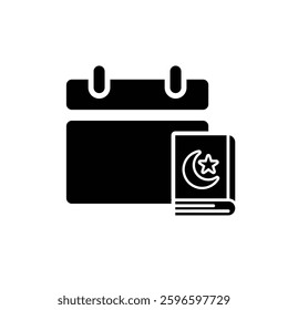 Islamic icon. Islamic calendar vector. for the time and date in the holy month. events, iftar together, recitation time, sahur. Solid design style