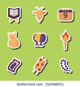 Diseño de etiquetas de concepto de icono islámico