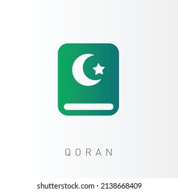 Islamic icon design for ramadan month with attractive green gradient color