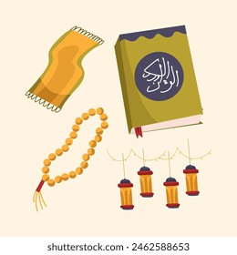 islamic icon with flat vector illustration style
