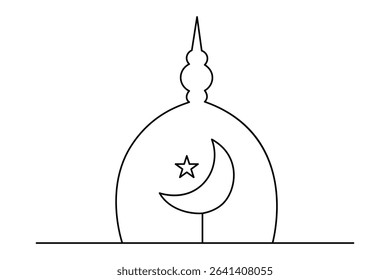 Islamic icon one line minimalist style