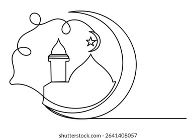 Islamic icon one line minimalist style