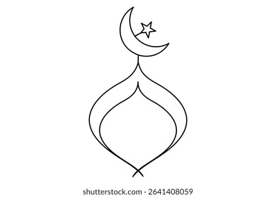 Islamic icon one line minimalist style