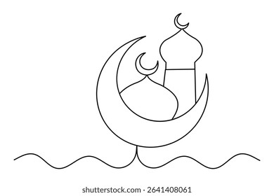 Islamic icon one line minimalist style