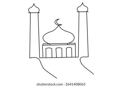 Islamic icon one line minimalist style