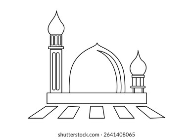 Islamic icon one line minimalist style