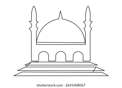 Islamic icon one line minimalist style