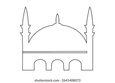 Islamic icon one line minimalist style
