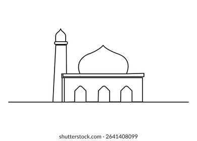 Islamic icon one line minimalist style
