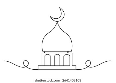Islamic icon one line minimalist style