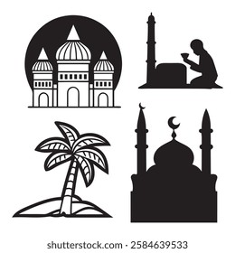 islamic icon ramadan logo islam vector