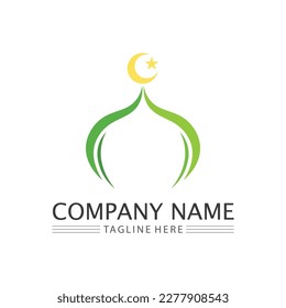 islamic icon and ramadhan logo design vector graphic sign