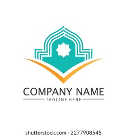 islamic icon and ramadhan logo design vector graphic sign