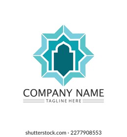 islamic icon and ramadhan logo design vector graphic sign