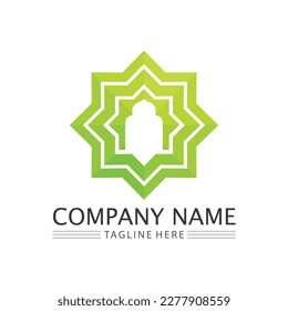 islamic icon and ramadhan logo design vector graphic sign