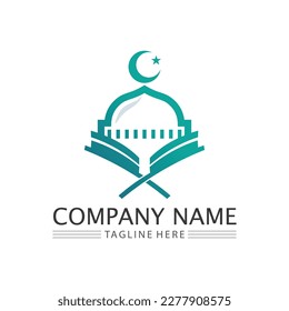 islamic icon and ramadhan logo design vector graphic sign