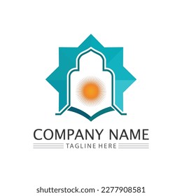 islamic icon and ramadhan logo design vector graphic sign