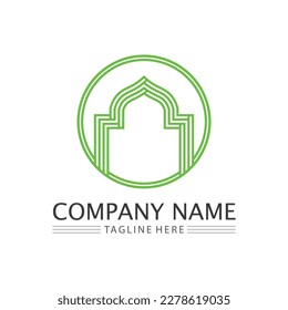 islamic icon and ramadhan logo design vector graphic sign